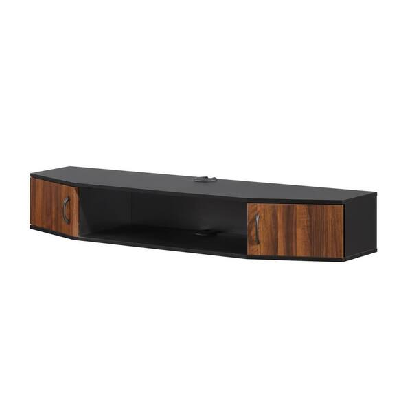 TV Stand PS4 Entertainment Holder Wood Storage Cabinet 3-Shelf Organizer Black 