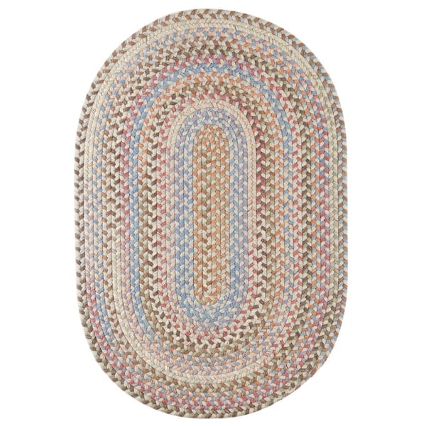 Rhody Rug Greenwich Graphite Multi 2 ft. x 3 ft. Oval Indoor Braided Area Rug