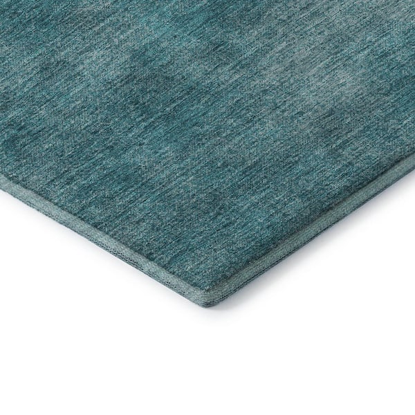 Mayfield Premium Machine Washable Abstract AMF1018 Teal 3 ft. x 5 ft. Area Rug