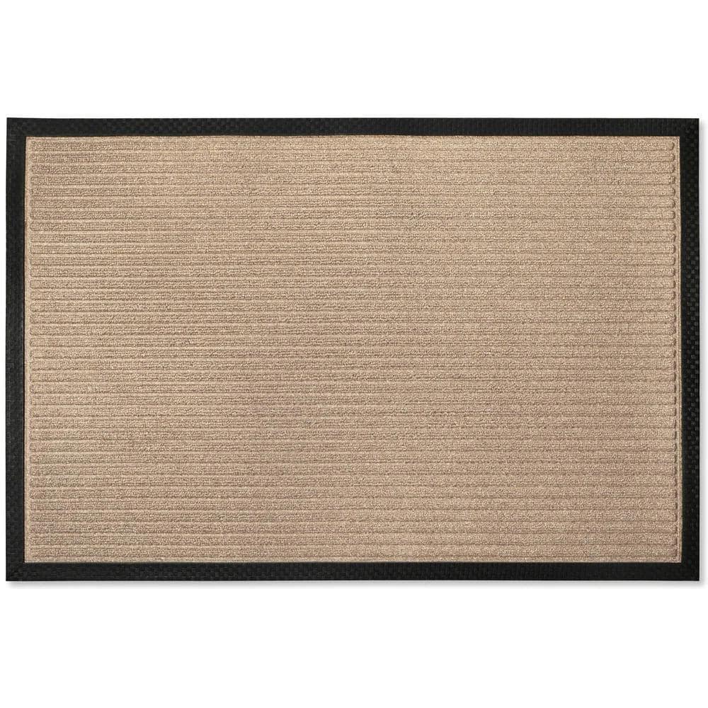 Indoor Outdoor Doormat Beige 24 in. x 36 in. Stripes Floor Mat price history on PriceWatchPro