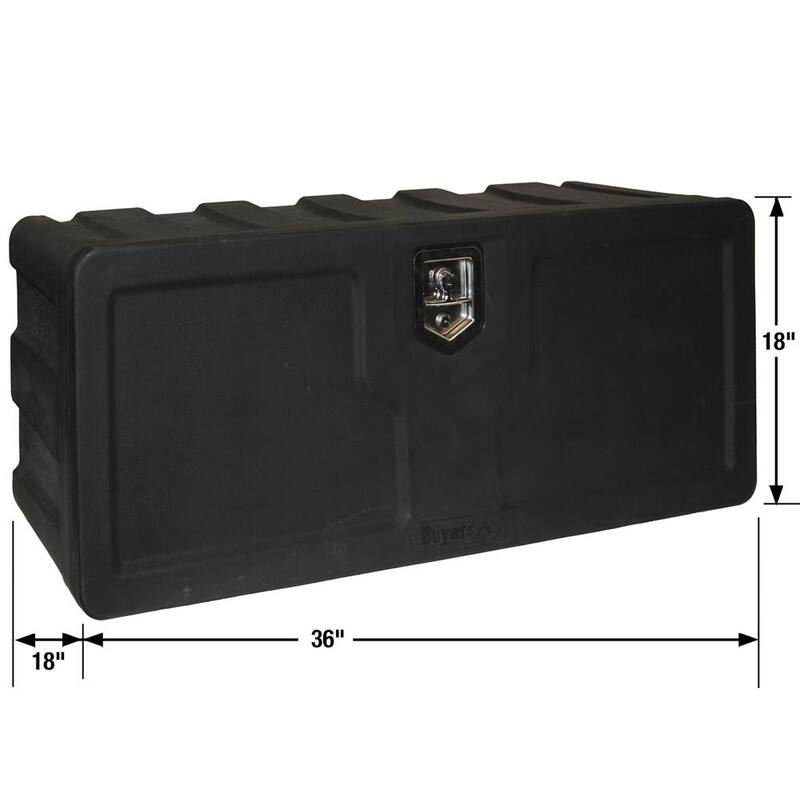 18 in. x 18 in. x 36 in. Matte Black Plastic Underbody Truck Tool Box