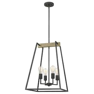 Brockton 17 in. 4-Light Grey Ash Pendant