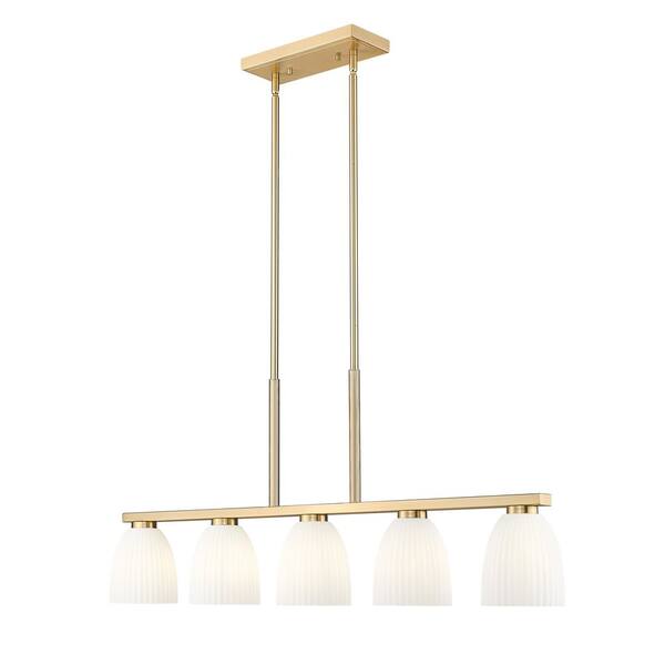 Naya 5 light Modern Gold Chandelier for Indoor Use with No Bulbs Included