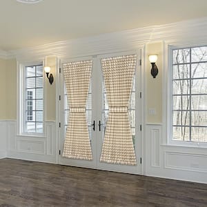 Buffalo Check 54 in. W x 72 in. L Polyester/Cotton Light Filtering Door Panel and Tieback in Taupe