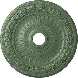 1-1/8" x 23-5/8" x 23-5/8" Polyurethane Bellona Ceiling, Hand-Painted Athenian Green