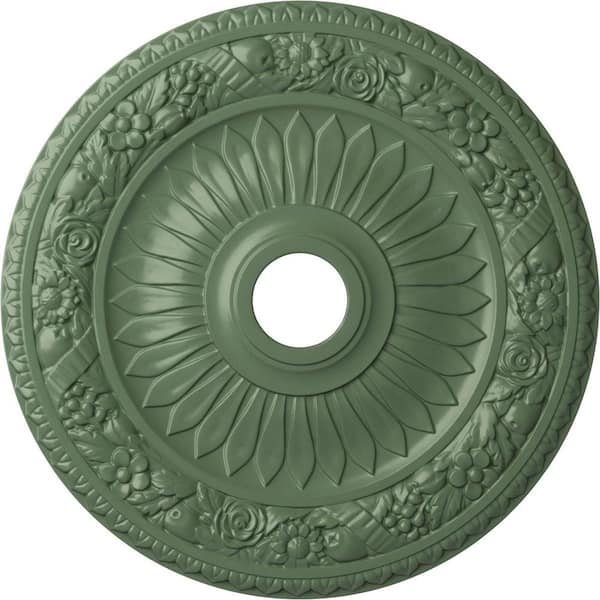Ekena Millwork 1-1/8" x 23-5/8" x 23-5/8" Polyurethane Bellona Ceiling, Hand-Painted Athenian Green