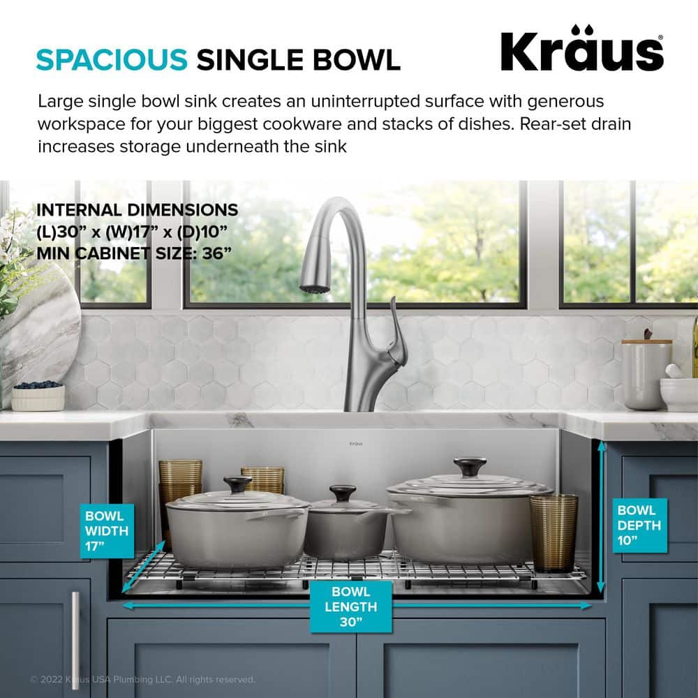 32-Inch Satin Stainless Steel Undermount Kitchen Sink with Accessories