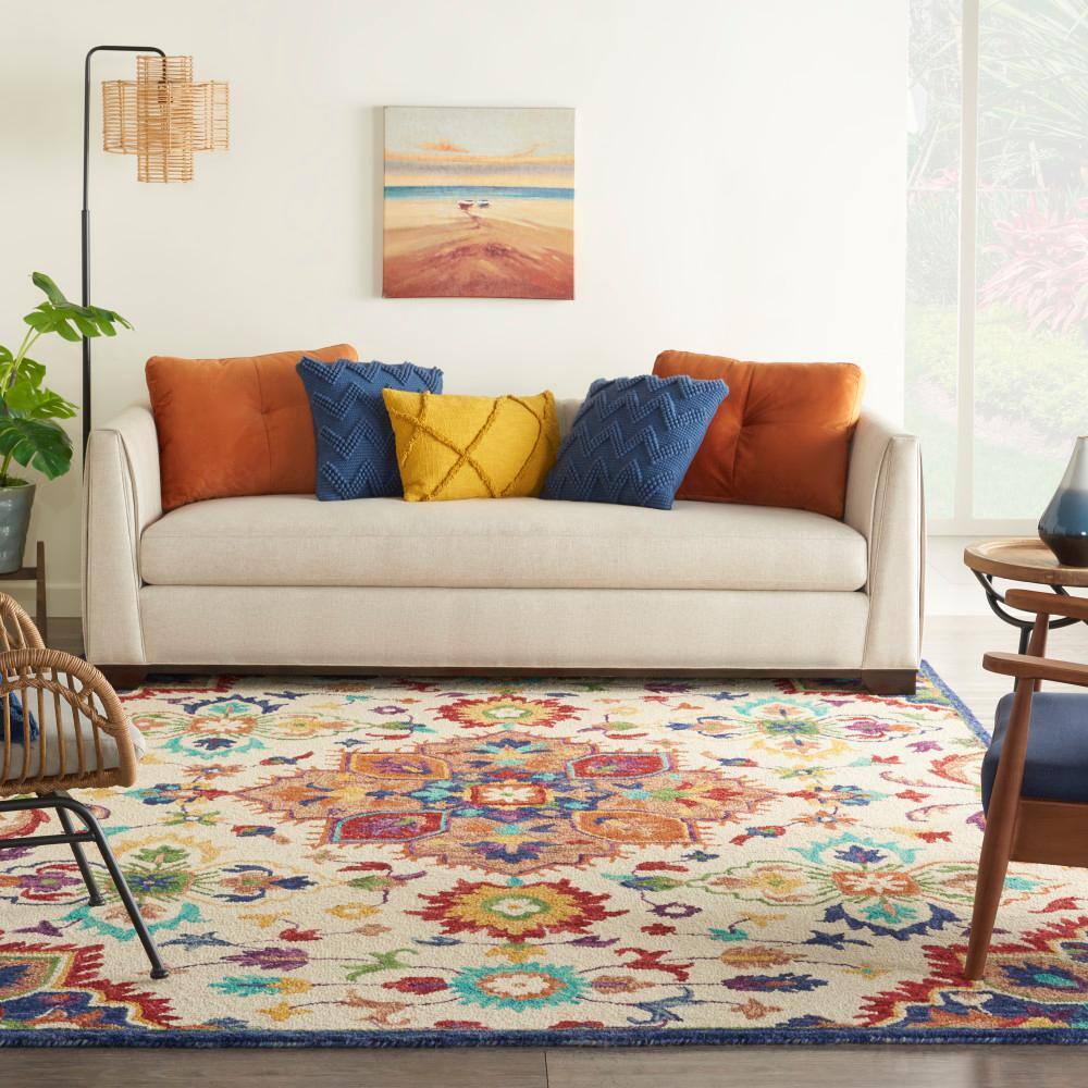 Multicolor 8' x 10' Handmade Wool Tufted Area Rug
