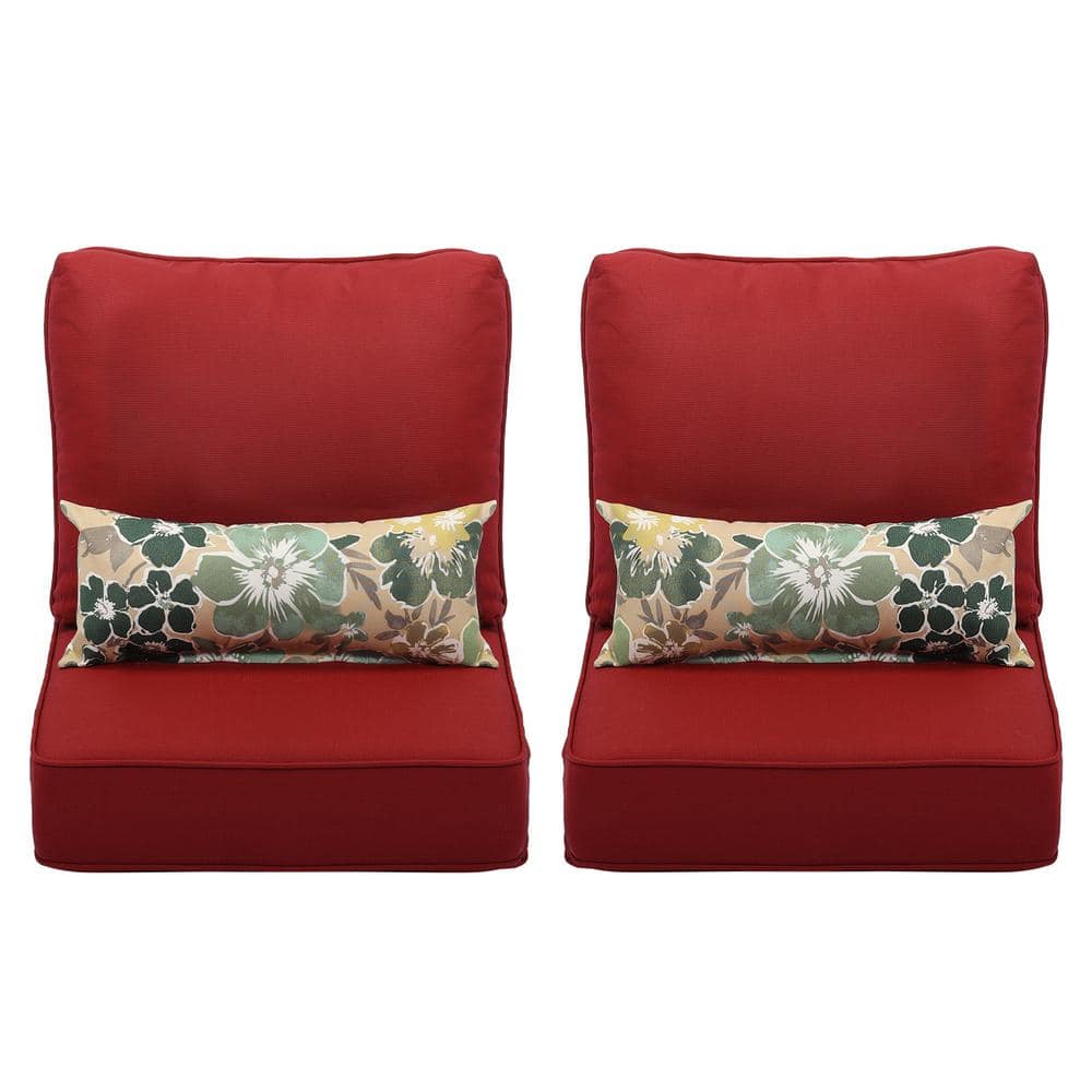 Aoodor 23 in. W x 25.6 in. D Outdoor Lounge Chair Seat/Back Cushion