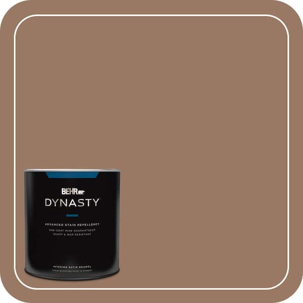 BEHR DYNASTY 1 qt. #250F-5 Fudge Bar Satin Enamel Interior Stain-Blocking Paint and Primer