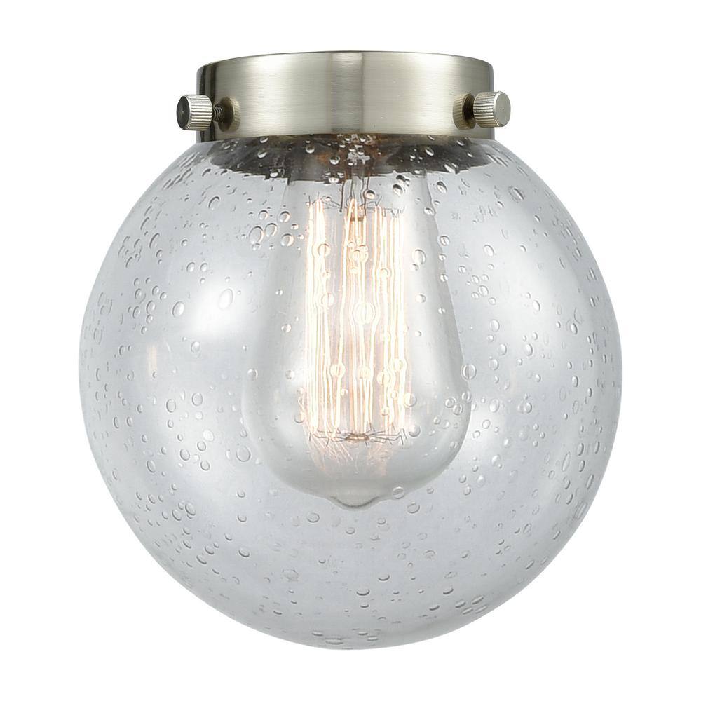 Antique Copper Mini Globe Pendant with Seedy Glass Shade