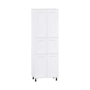 Wallace Painted Warm White Shaker Assembled Pantry Kitchen Cabinet with 5 Shelves (30 in. W x 89.5 in. H x 24 in. D)