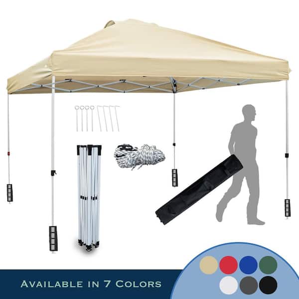 LAUREL CANYON 10 ft. L x 10 ft. L Beige Instant Canopy Pop-Up Tent Adjustable Legs