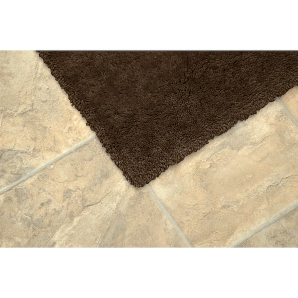 Washable Room Size Bathroom Carpet Chocolate Brown 6 ft. x 9 ft. Area Rug
