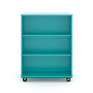 36 in. W x 48 in. H, Ocean, Open Double Sided Mobile Storage Locker Nursery Classroom Bookcase, Adjustable Shelves