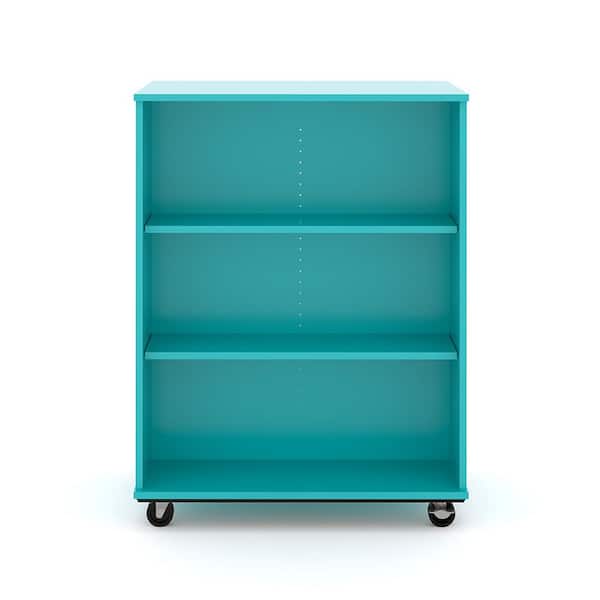 TOT MATE 36 in. W x 48 in. H, Ocean, Open Double Sided Mobile Storage Locker Nursery Classroom Bookcase, Adjustable Shelves