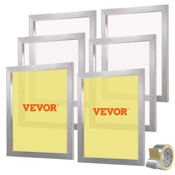 Screen Printing Kit, 6-Pieces 20x24 in. Aluminum Silk Screen Printing Frames with 110-Count Mesh