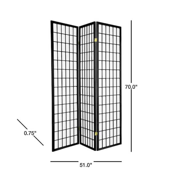 6 ft. Black 3-Panel Room Divider