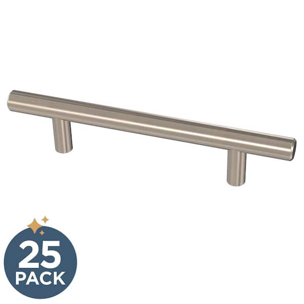 Franklin Brass 25-Pack Solid Bar 4 in. (102 mm) Modern Cabinet Drawer Pulls in Stainless Steel