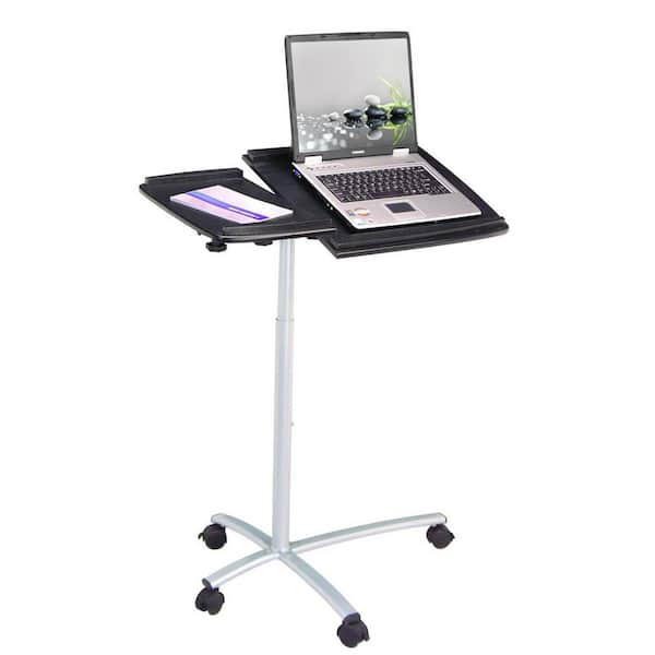 Techni Mobili 23 in. Rectangular Graphite/Chrome Laptop Desk with Adjustable Height Feature