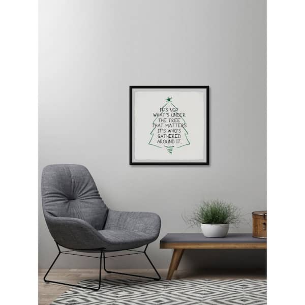 Unbranded "Under the Christmas Tree" by Marmont Hill Framed Typography Art Print 12 in. x 12 in. .