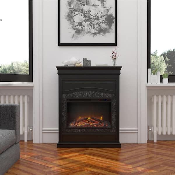 Ameriwood Home Robinside 40.5 in. Electric Freestanding Fireplace in Black