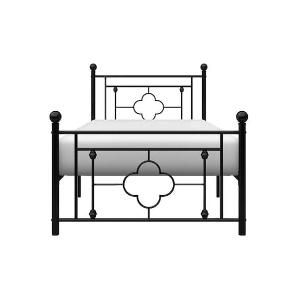 Lazzara Bevelle Black Metal Frame Twin Platform Bed