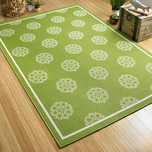 Amalie Lime Green 1 ft. 9 in. x 3 ft. Indoor/Outdoor Area Rug