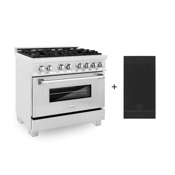36 in. Legacy Dual Fuel Range with 6 Burner Cooktop and Electric Convection Oven in Satin Stainless Steel with Griddle