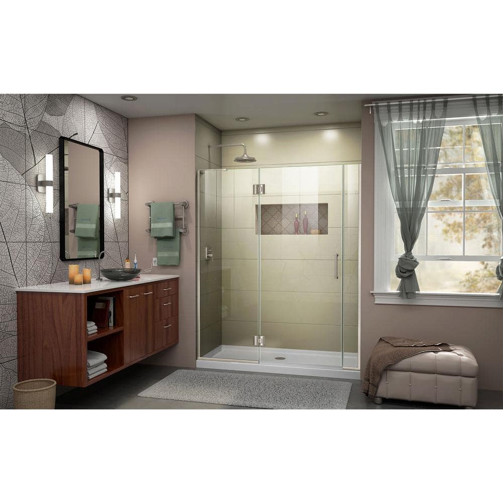 Unidoor-X 60" Frameless Clear Glass Hinged Shower Door