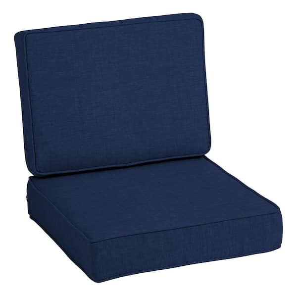 ARDEN ProFoam 24 in. x 24 in. 2-Piece Deep Seating Outdoor Lounge Chair Sapphire Blue Leala Cushion