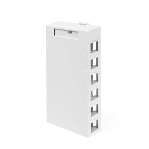 6-Port QuickPort Surface Mount Box, White