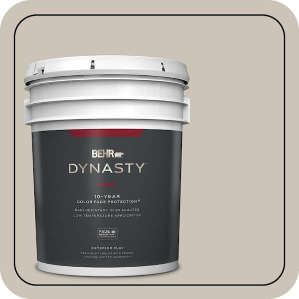 BEHR DYNASTY 5 gal. Designer Collection #DC-009 Vintage Pewter Flat Exterior Stain-Blocking Paint & Primer