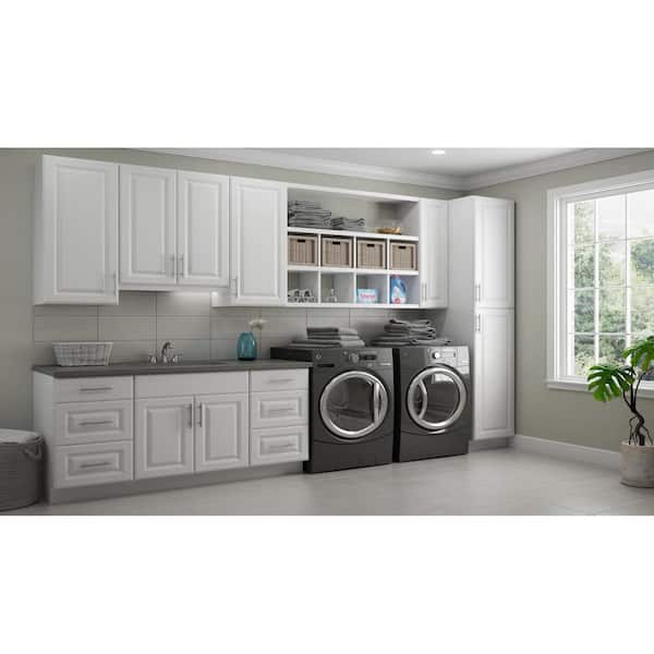 Hampton Bay Satin White Raised Panel Stock Assembled Wall Kitchen Cabinet 30 In X 12 Kw3030 Sw The Home Depot Wall Kitchen Cabinet 30, Wall Mounted Cabinets For Laundry Room Home Depot