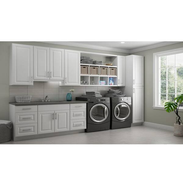Hampton Bay Satin White Raised, 42 Wall Cabinets For Laundry Room