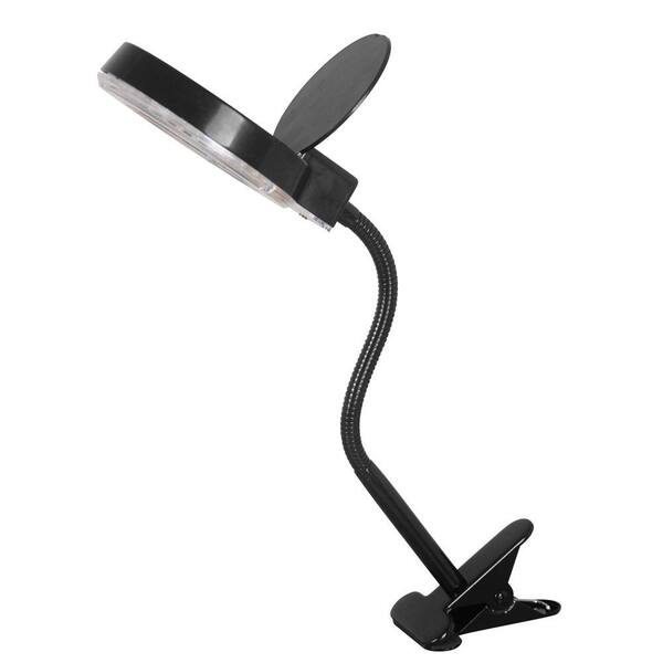 Alsy 20 in. Black LED Magnifying Clip Lamp