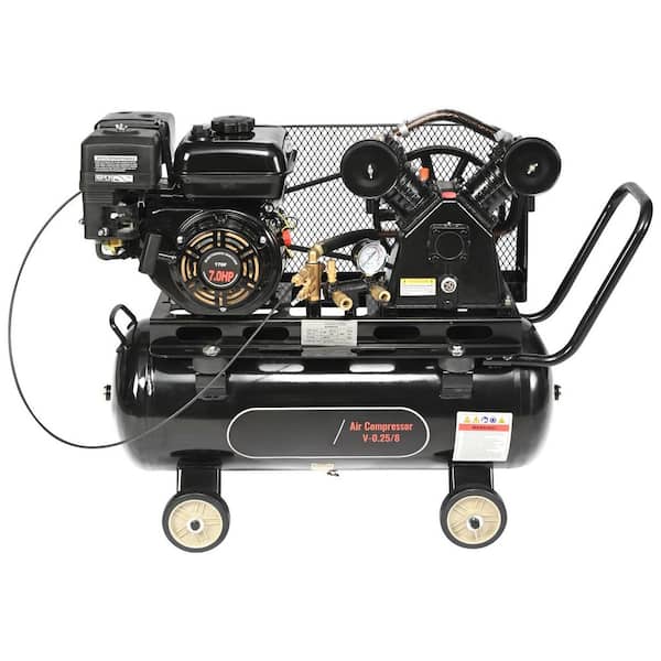7 HP Gas Powered Air Compressor, 13.2 Gal. 115 PSI Horizontal Air Compressor Tank, Gas Driven Air Compressed System
