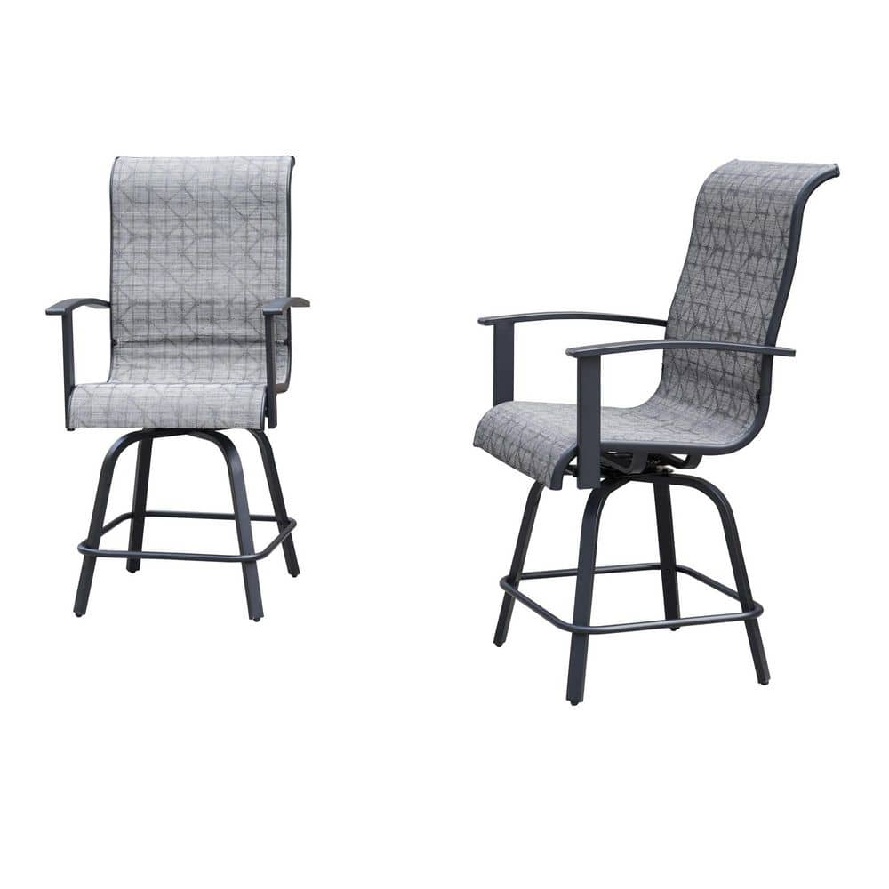 Teslin 47 in. Detachable Swivel Bar Stool, Black & Grey Plaid ZY-62 ...