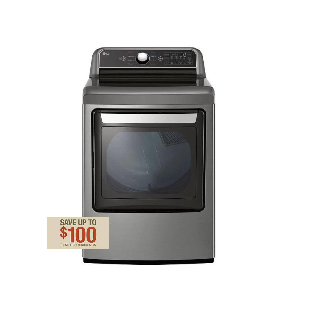 LG 7.3 cu. ft. Vented SMART Gas Dryer in Graphite Steel with EasyLoad Door and Sensor Dry