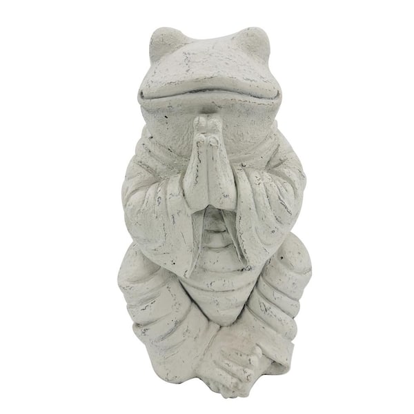 Unbranded 18 in. Grey Polyresin Praying frog