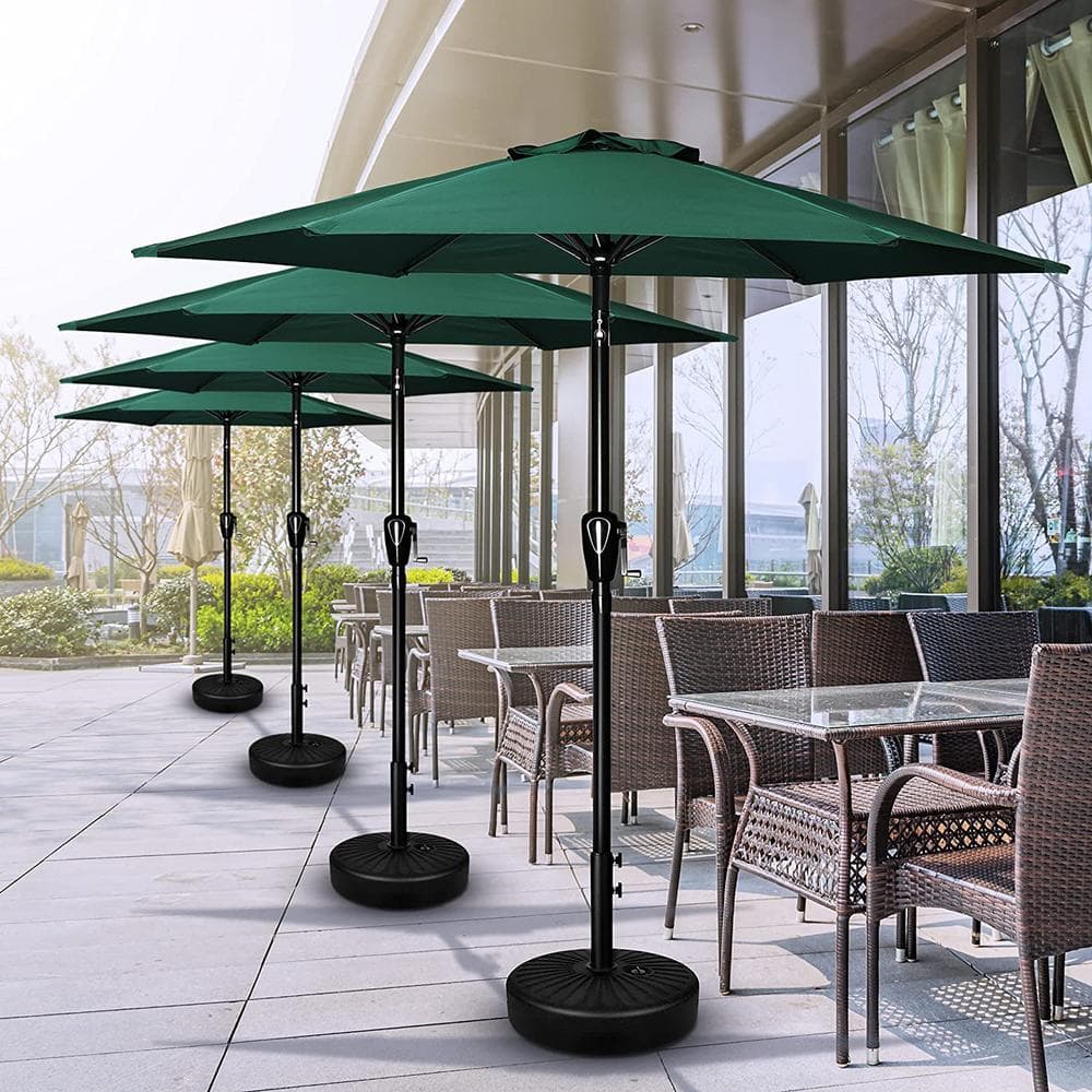 7.5 ft. Green Simple Deluxe Patio Outdoor Table Market Yard Umbrella with P