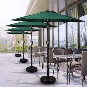 7.5 ft. Green Simple Deluxe Patio Outdoor Table Market Yard Umbrella with Push Button Tilt/Crank, 6-Sturdy Ribs