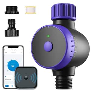 Smart Bluetooth Sprinkler Timer with Wireless Remote App and Voice Control Feature in Blue