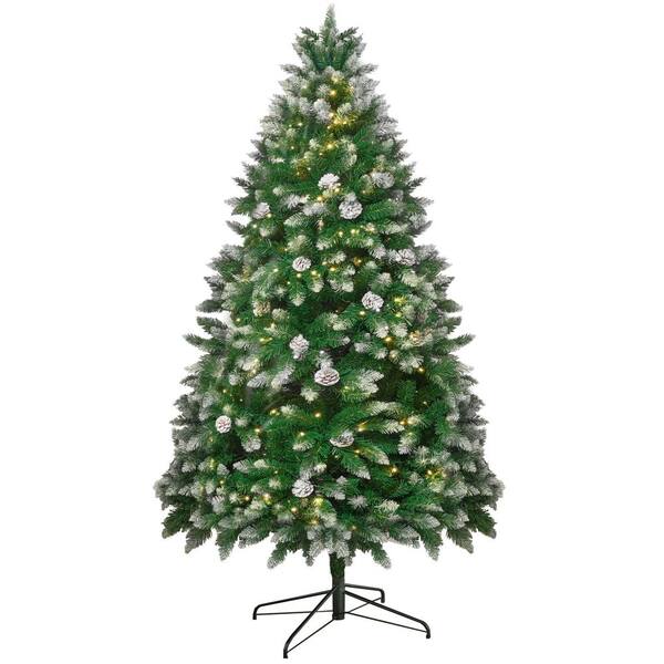 Stephanie 7' Pre-Lit Lighted Artificial Christmas Tree With Snowflakes And Pinecones