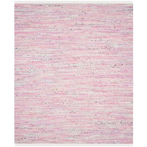 Rag Rug Light Pink/Multi 5 ft. x 7 ft. Striped Area Rug
