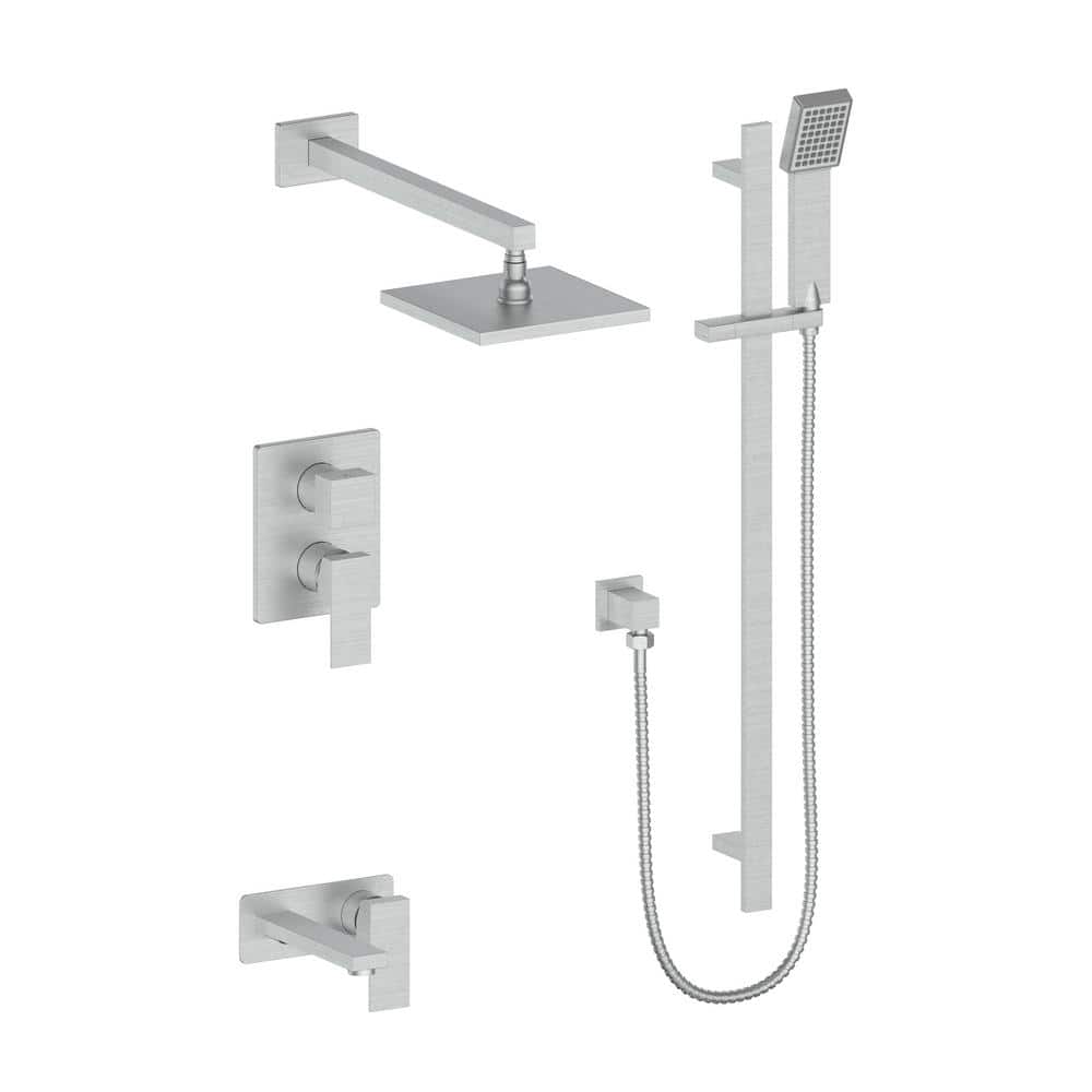 ZLINE Bliss Bathroom Package with Faucet, Towel Rail, Hook, Ring and Toilet Paper Holder in Brushed Nickel (5BP-BLSACCF-BN)