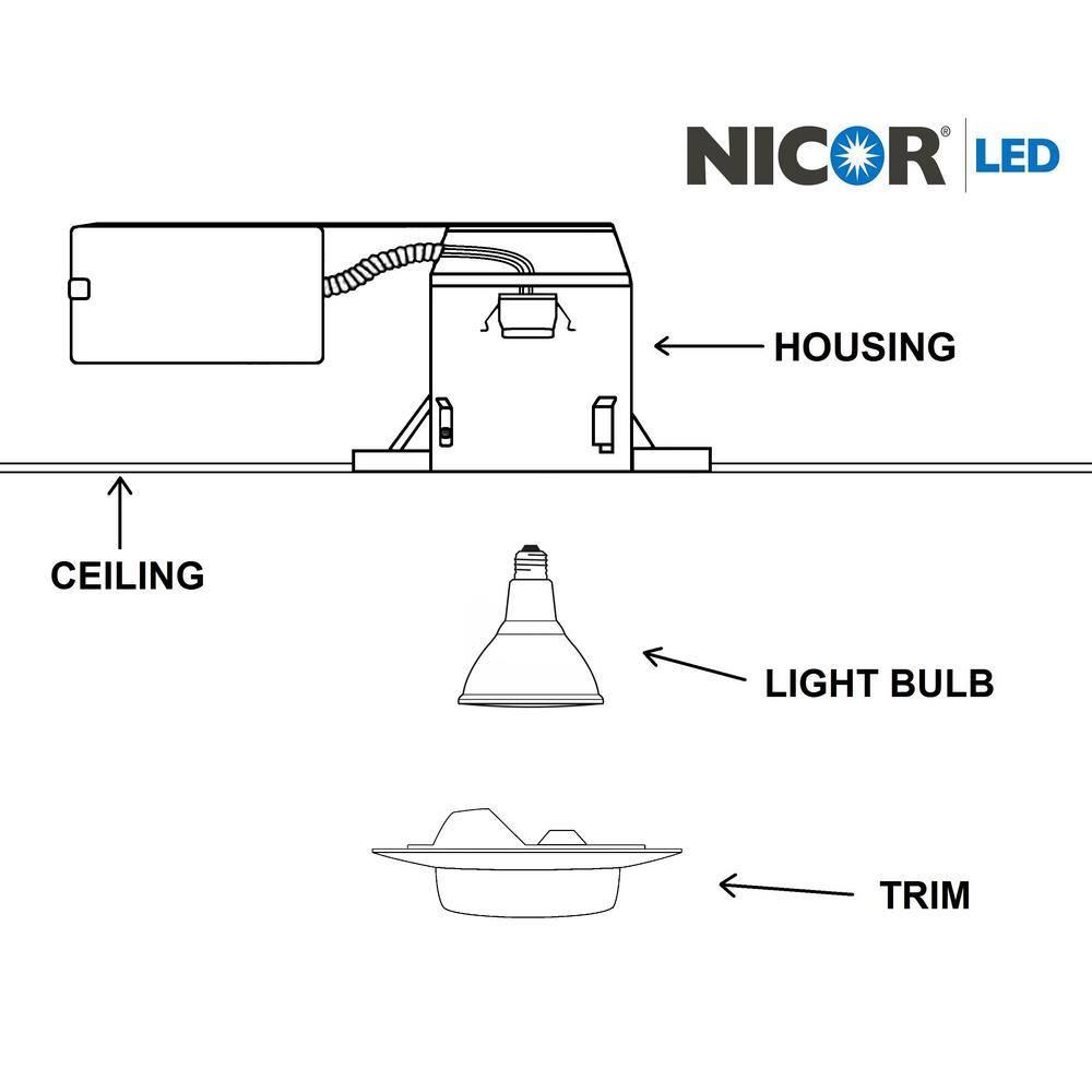 6-Inch White Glass Recessed Shower Trim with Opal Lens