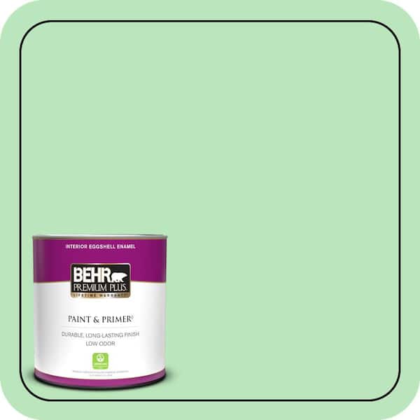 BEHR PREMIUM PLUS 1 qt. #P390-3 Mint Parfait Eggshell Enamel Low Odor Interior Paint & Primer