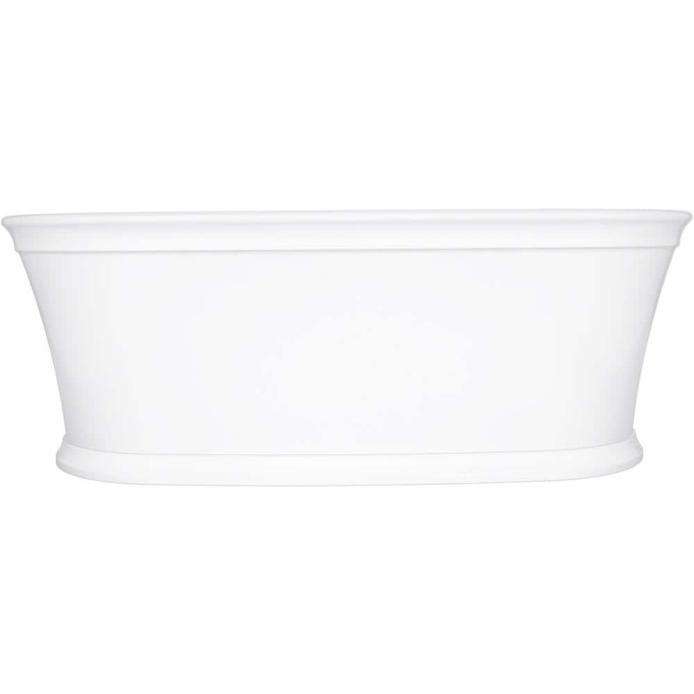 Memoirs White Cast Iron Freestanding Soaking Bathtub with Center Drain