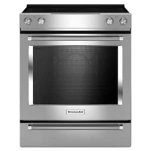 6.4 cu. ft. 5 Burner Element Slide-In Electric Range with Self-Cleaning Convection Oven in Stainless Steel